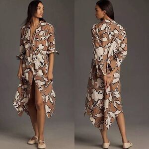 Anthropologie The Soren Long-Sleeve Shirt Dress by Maeve Size S